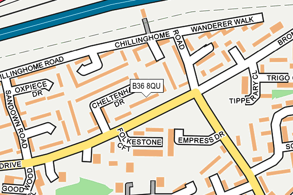 B36 8QU map - OS OpenMap – Local (Ordnance Survey)