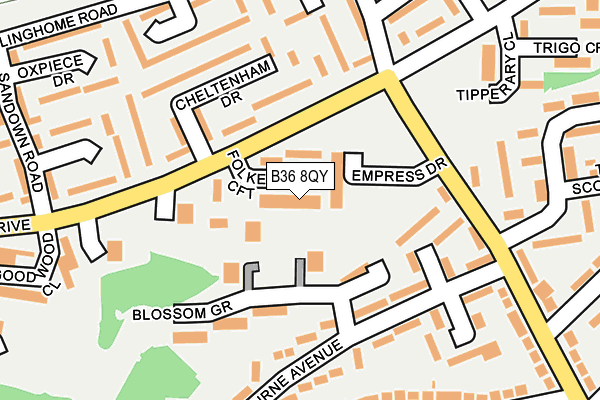 B36 8QY map - OS OpenMap – Local (Ordnance Survey)