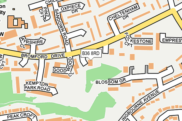 B36 8RD map - OS OpenMap – Local (Ordnance Survey)