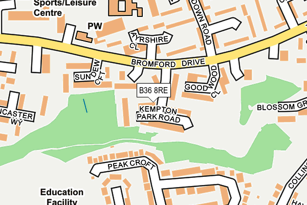 B36 8RE map - OS OpenMap – Local (Ordnance Survey)