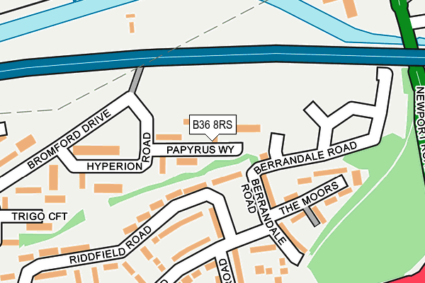 B36 8RS map - OS OpenMap – Local (Ordnance Survey)