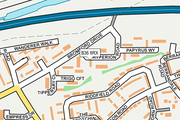 B36 8RX map - OS OpenMap – Local (Ordnance Survey)