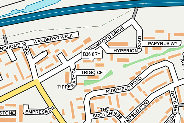 B36 8RY map - OS OpenMap – Local (Ordnance Survey)