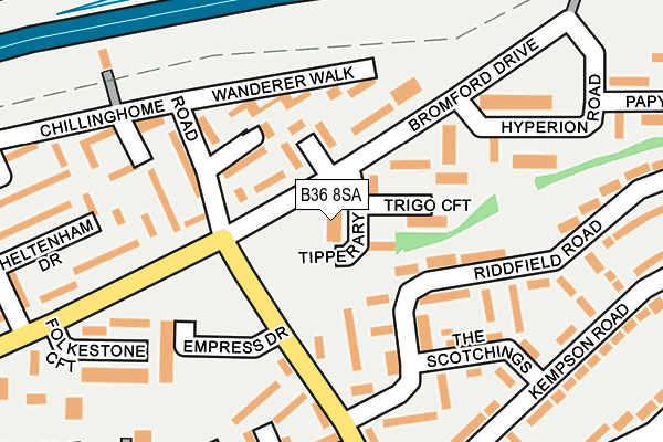 B36 8SA map - OS OpenMap – Local (Ordnance Survey)