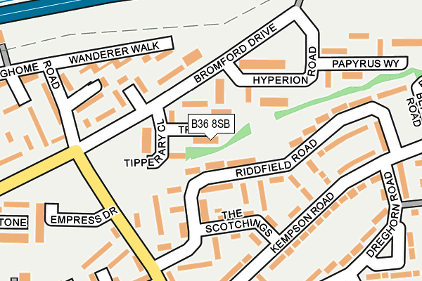 B36 8SB map - OS OpenMap – Local (Ordnance Survey)