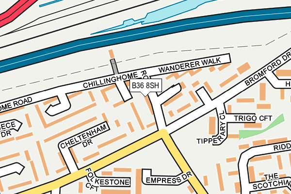 B36 8SH map - OS OpenMap – Local (Ordnance Survey)