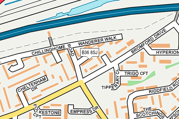 B36 8SJ map - OS OpenMap – Local (Ordnance Survey)