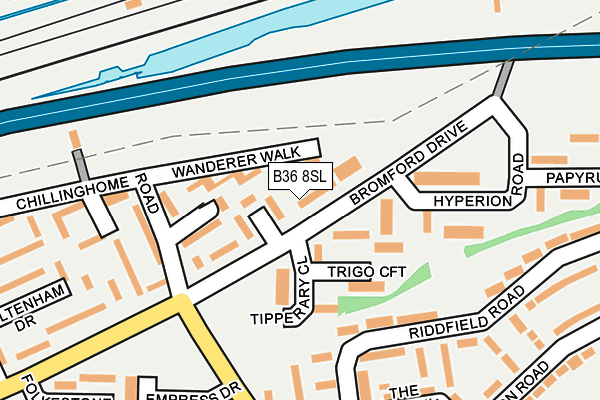 B36 8SL map - OS OpenMap – Local (Ordnance Survey)