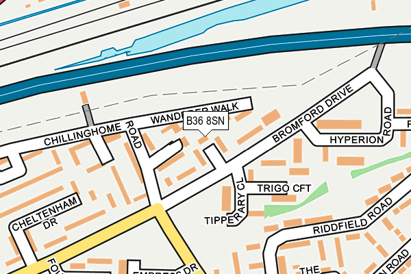 B36 8SN map - OS OpenMap – Local (Ordnance Survey)