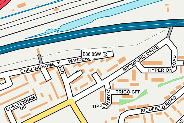 B36 8SW map - OS OpenMap – Local (Ordnance Survey)