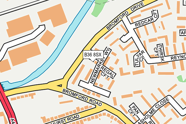 B36 8SX map - OS OpenMap – Local (Ordnance Survey)