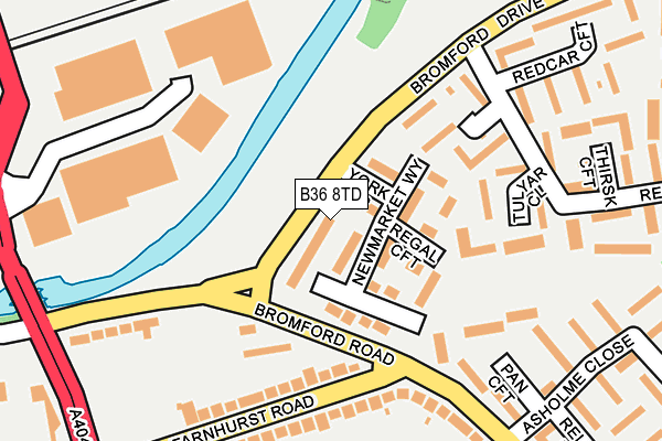 B36 8TD map - OS OpenMap – Local (Ordnance Survey)