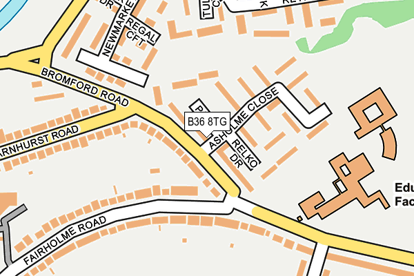 B36 8TG map - OS OpenMap – Local (Ordnance Survey)