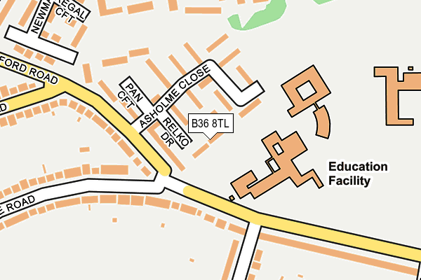 B36 8TL map - OS OpenMap – Local (Ordnance Survey)
