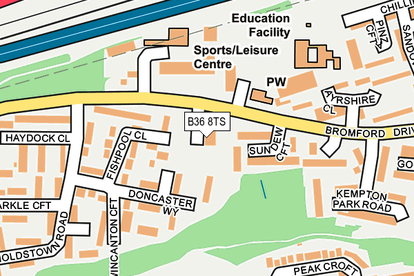 B36 8TS map - OS OpenMap – Local (Ordnance Survey)