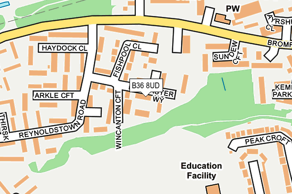 B36 8UD map - OS OpenMap – Local (Ordnance Survey)