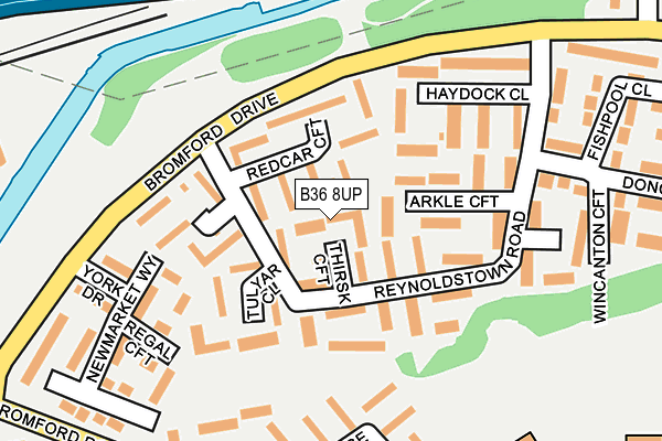 B36 8UP map - OS OpenMap – Local (Ordnance Survey)