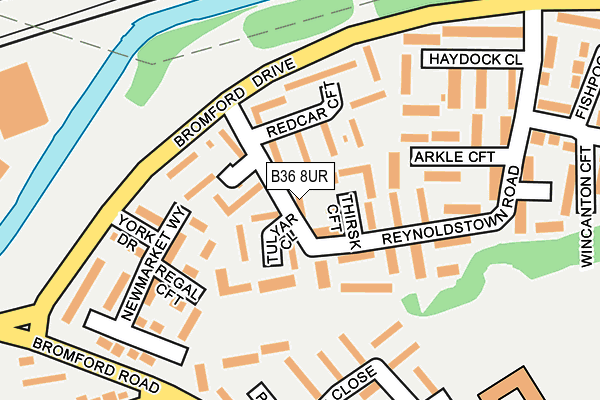 B36 8UR map - OS OpenMap – Local (Ordnance Survey)