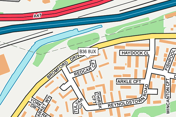 B36 8UX map - OS OpenMap – Local (Ordnance Survey)