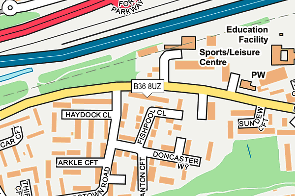 B36 8UZ map - OS OpenMap – Local (Ordnance Survey)