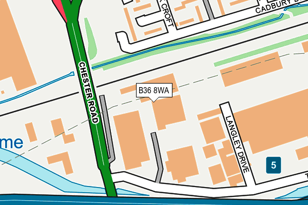 B36 8WA map - OS OpenMap – Local (Ordnance Survey)