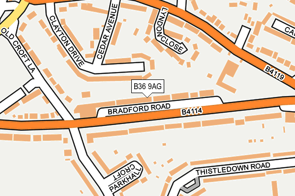 B36 9AG map - OS OpenMap – Local (Ordnance Survey)