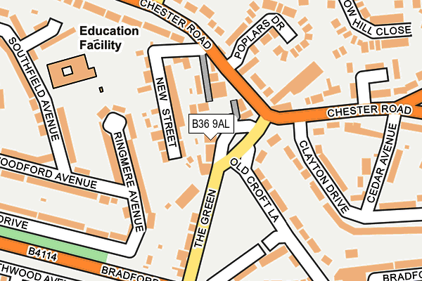 B36 9AL map - OS OpenMap – Local (Ordnance Survey)