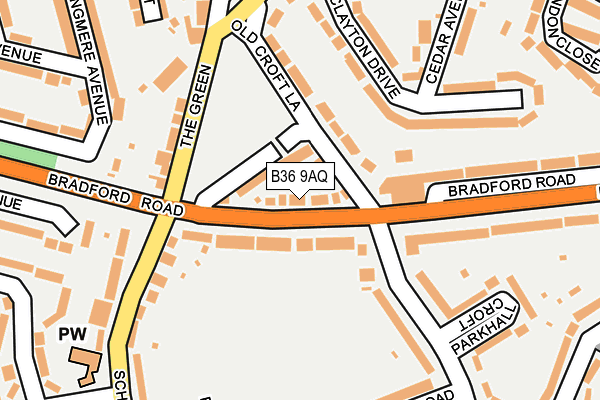 B36 9AQ map - OS OpenMap – Local (Ordnance Survey)