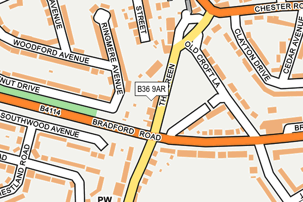 B36 9AR map - OS OpenMap – Local (Ordnance Survey)