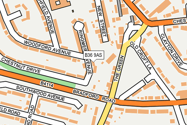 B36 9AS map - OS OpenMap – Local (Ordnance Survey)