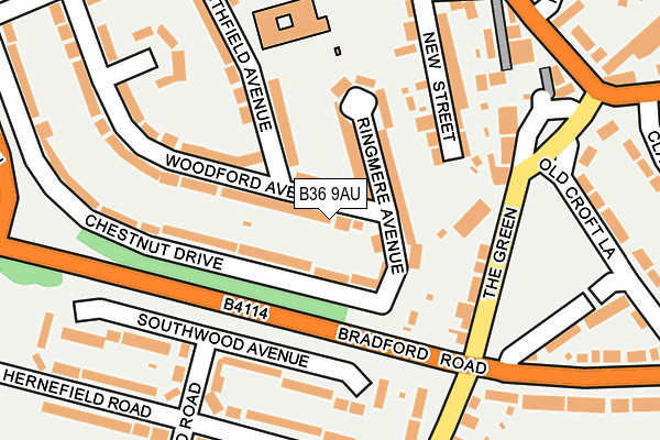 B36 9AU map - OS OpenMap – Local (Ordnance Survey)