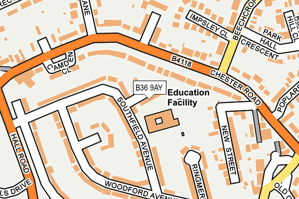 B36 9AY map - OS OpenMap – Local (Ordnance Survey)