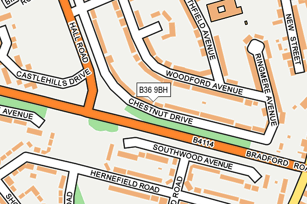 B36 9BH map - OS OpenMap – Local (Ordnance Survey)