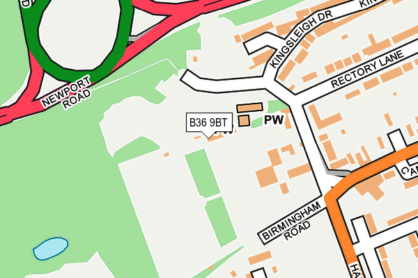 B36 9BT map - OS OpenMap – Local (Ordnance Survey)