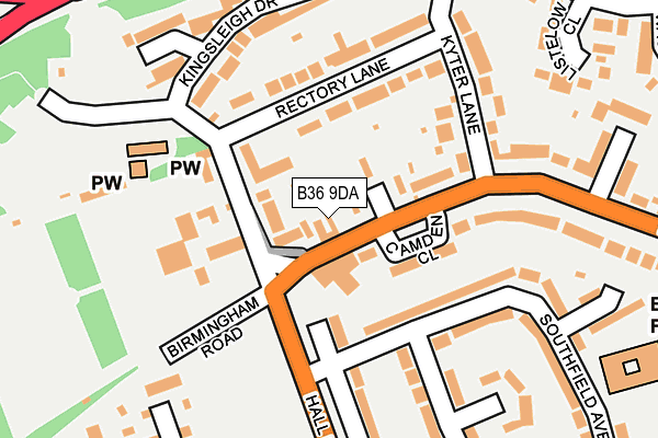 B36 9DA map - OS OpenMap – Local (Ordnance Survey)