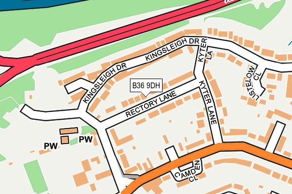 B36 9DH map - OS OpenMap – Local (Ordnance Survey)