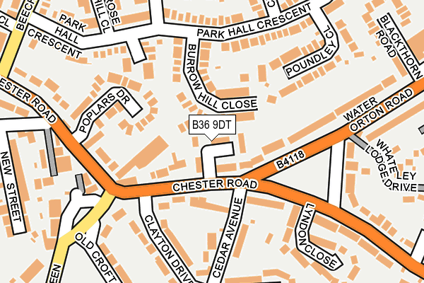 B36 9DT map - OS OpenMap – Local (Ordnance Survey)