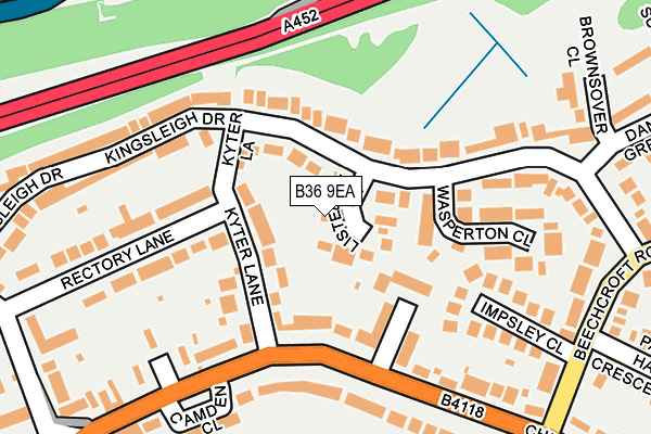 B36 9EA map - OS OpenMap – Local (Ordnance Survey)