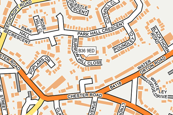 B36 9ED map - OS OpenMap – Local (Ordnance Survey)