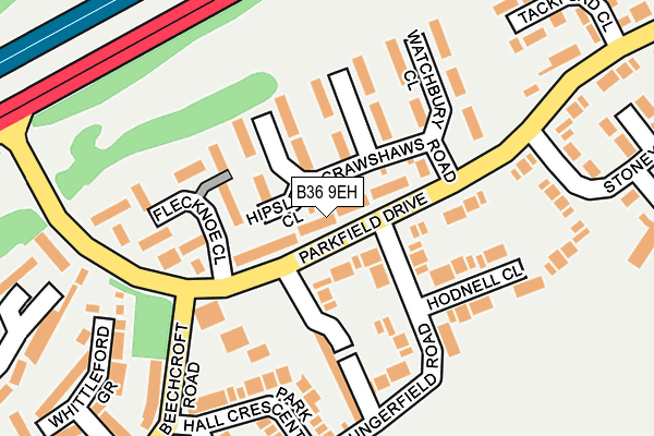 B36 9EH map - OS OpenMap – Local (Ordnance Survey)