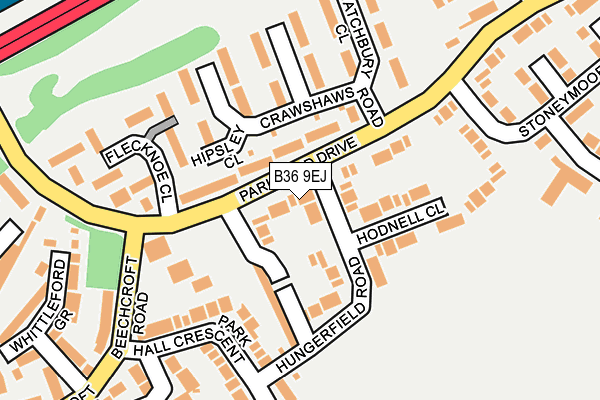 B36 9EJ map - OS OpenMap – Local (Ordnance Survey)