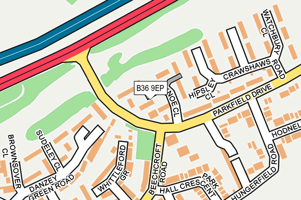 B36 9EP map - OS OpenMap – Local (Ordnance Survey)