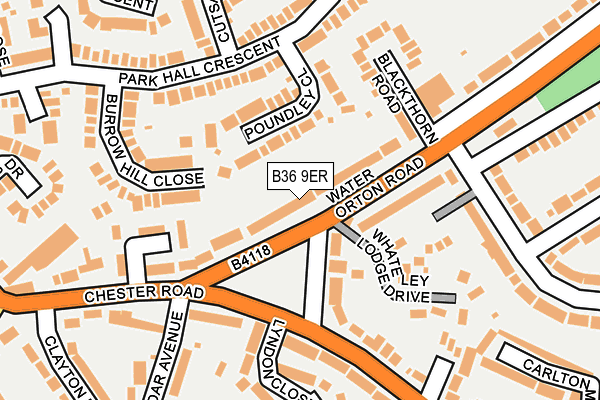 B36 9ER map - OS OpenMap – Local (Ordnance Survey)