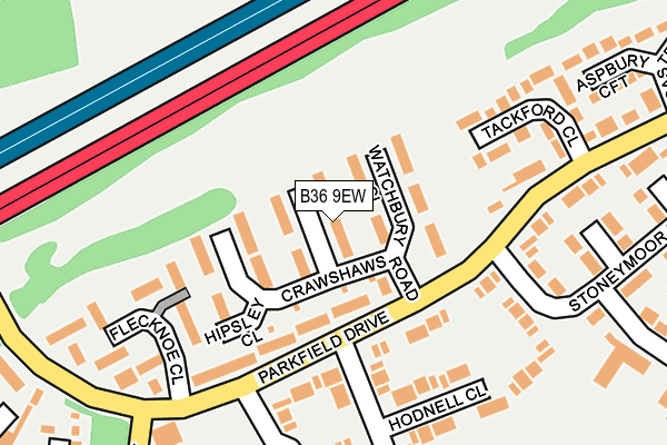 B36 9EW map - OS OpenMap – Local (Ordnance Survey)