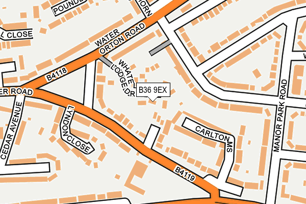 B36 9EX map - OS OpenMap – Local (Ordnance Survey)