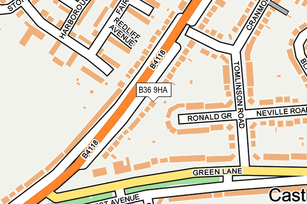 B36 9HA map - OS OpenMap – Local (Ordnance Survey)