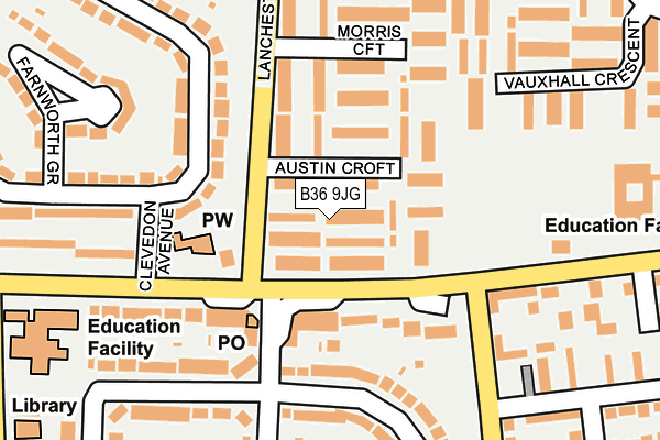 B36 9JG map - OS OpenMap – Local (Ordnance Survey)