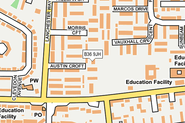 B36 9JH map - OS OpenMap – Local (Ordnance Survey)