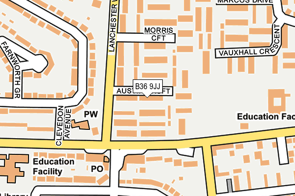 B36 9JJ map - OS OpenMap – Local (Ordnance Survey)
