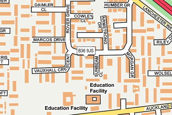 B36 9JS map - OS OpenMap – Local (Ordnance Survey)